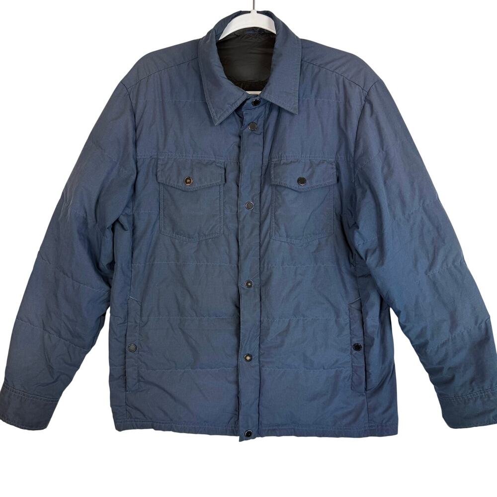 Weatherproof 32 Degrees Men's Medium Blue Quilted Down Puffer Jacket Shacket